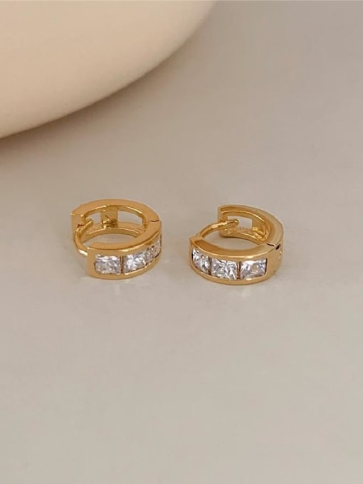 Boomer Cat 925 Sterling Silver Cubic Zirconia Geometric Minimalist Huggie Earring