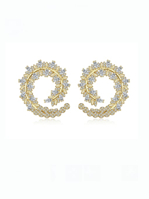 BLING SU Brass Cubic Zirconia Geometric Luxury Cluster Earring 0