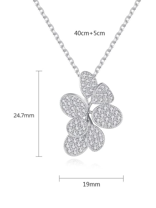 BLING SU Copper Cubic Zirconia Flower Luxury Necklace 2