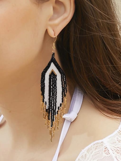 MMBEADS Miyuki Millet Bead Multi Color Tassel Bohemia Retro Pure handmade Weave Earring 1