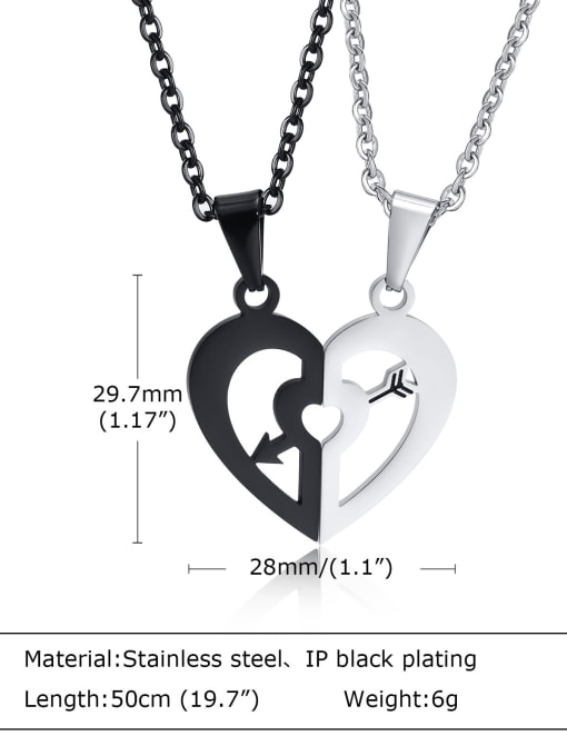 CONG Stainless steel Heart Hip Hop Necklace 2
