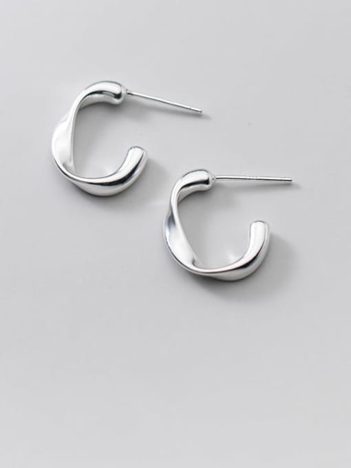 Rosh 925 Sterling Silver Geometric Minimalist Stud Earring 1
