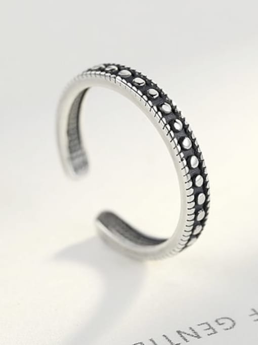 12H09 925 Sterling Silver Fashion embellishment retro adjustable ring