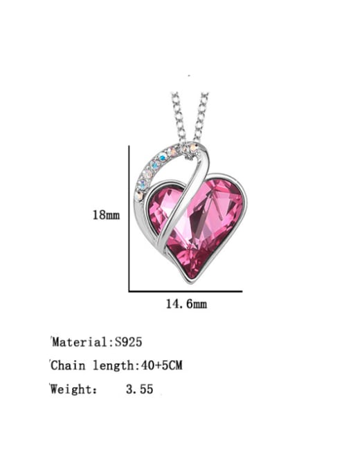 BC-Swarovski Elements 925 Sterling Silver Austrian Crystal Heart Classic Necklace 3