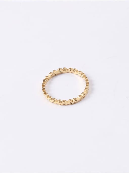 GROSE Titanium With Imitation Gold Plated Simplistic Round Band Rings 4