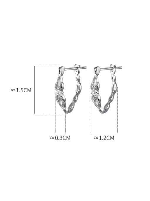 Rosh 925 Sterling Silver Tassel Minimalist Huggie Earring 3