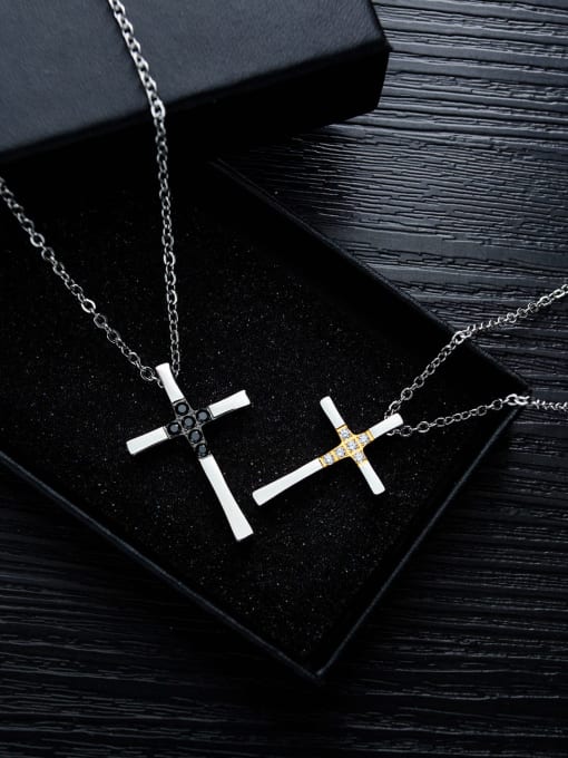 Open Sky Titanium Cross Minimalist Regligious Necklace 3