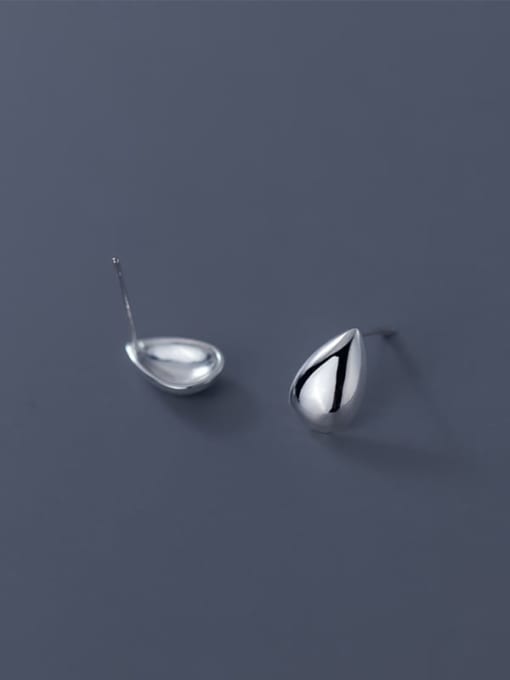 Rosh 925 Sterling Silver Smotth Water Drop Minimalist Stud Earring 3