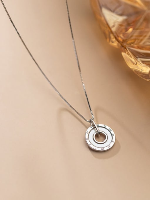 Rosh 925 Sterling Silver Shell Geometric Minimalist Necklace 0