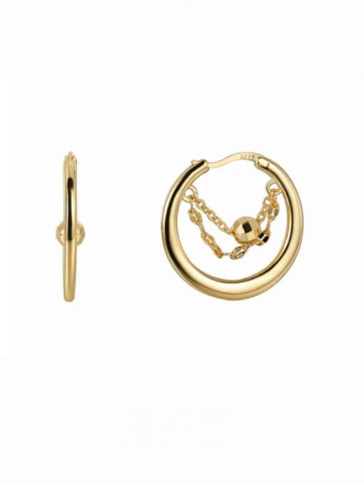 Gold hollow Earrings Brass Geometric Vintage Huggie Earring