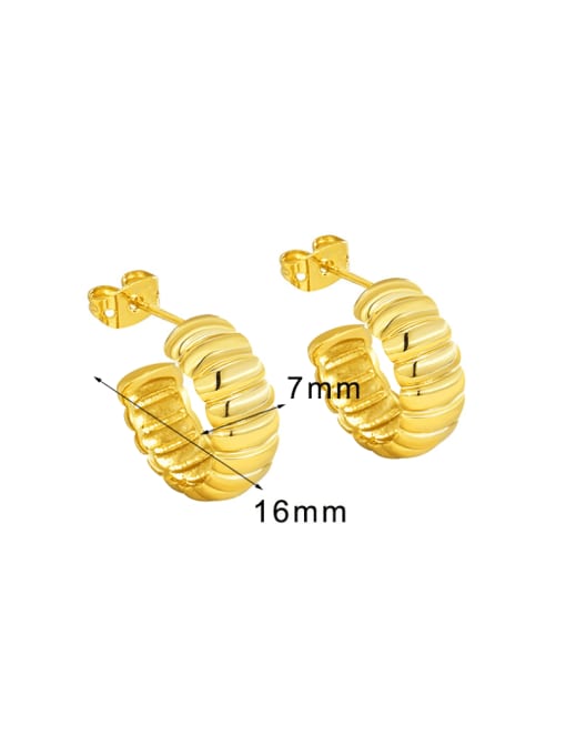 CHARME Brass Geometric C Shape  Minimalist Stud Earring 2