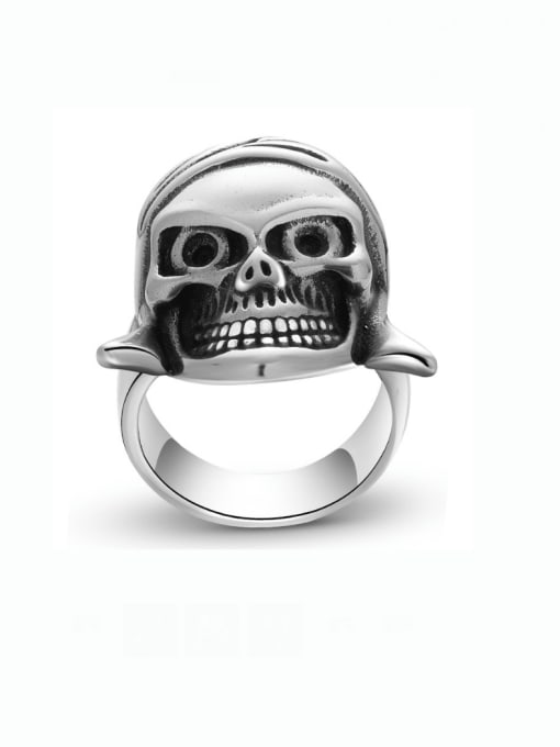 BSL Titanium Steel Skull Hip Hop Band Ring 0