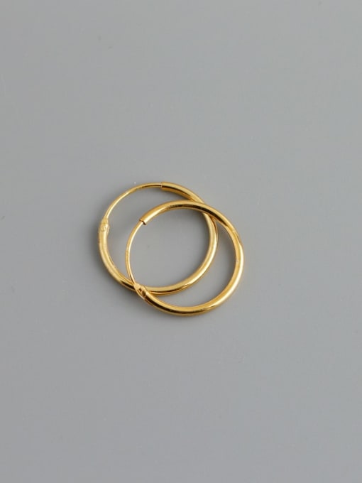 14mm (gold) 925 Sterling Silver Round Minimalist Hoop Earring