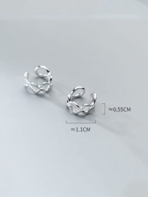 Rosh 925 Sterling Silver Hollow Irregular Minimalist Clip Earring 3