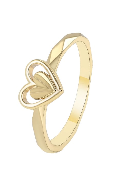 Gold love ring Brass Heart Hip Hop Band Ring