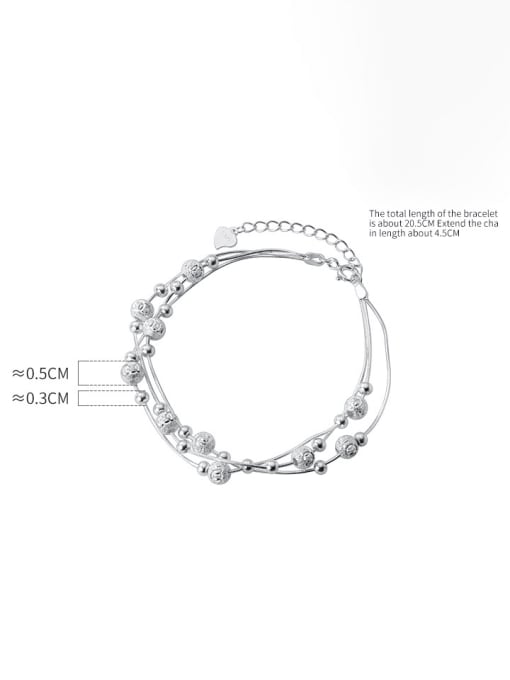 Rosh 925 Sterling Silver Geometric Minimalist Strand Bracelet 3
