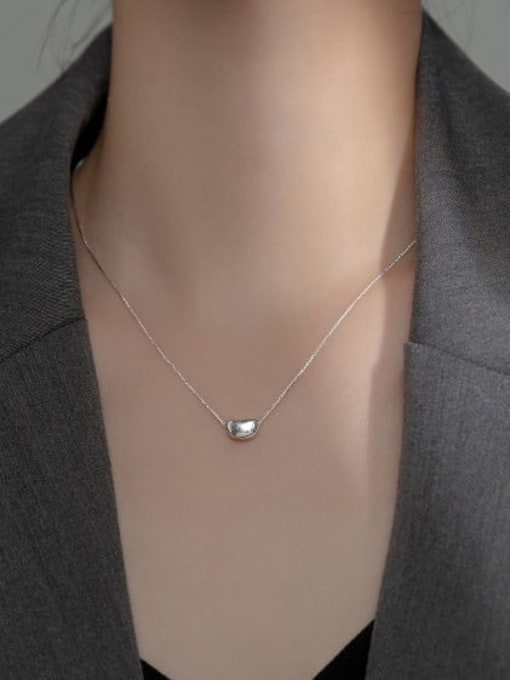 Rosh 925 Sterling Silver Smooth Geometric Minimalist  Pendant Necklace 1