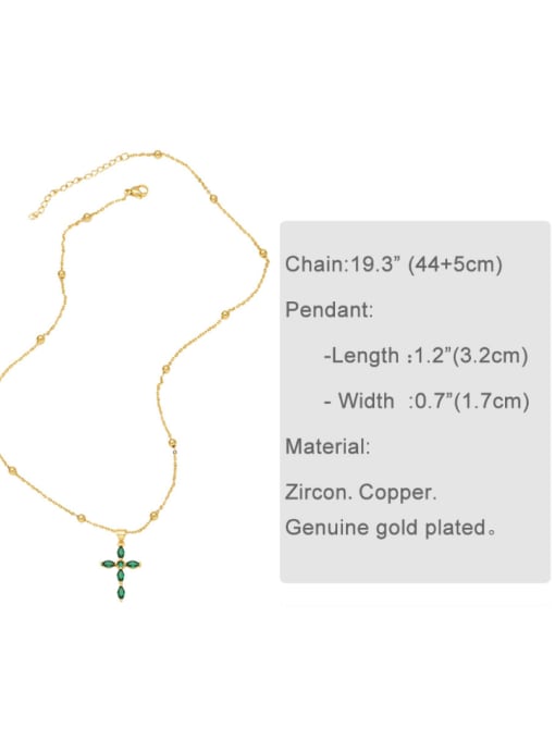 CC Brass Cubic Zirconia Moon Vintage Cross Heart Pendant Necklace 4