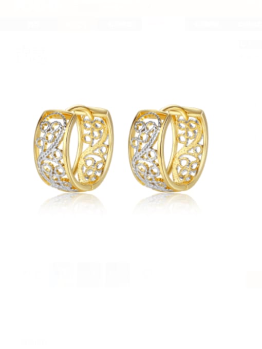 BLING SU Brass Cubic Zirconia Geometric Luxury Huggie Earring 0