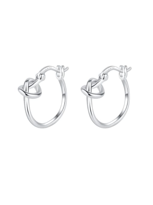 KDP1166 925 Sterling Silver Heart Minimalist Stud Earring