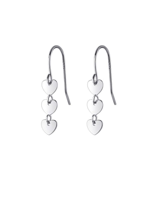 Rosh 925 Sterling Silver Heart Minimalist Hook Earring 0