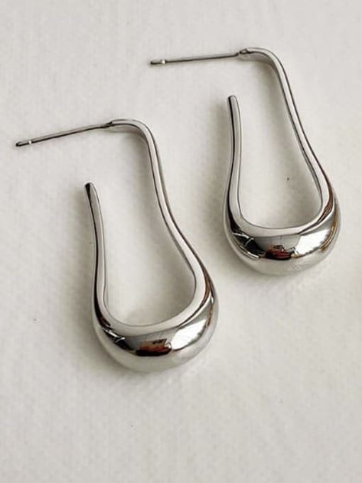 A TEEM Titanium Steel Water Drop Minimalist Stud Earring 1
