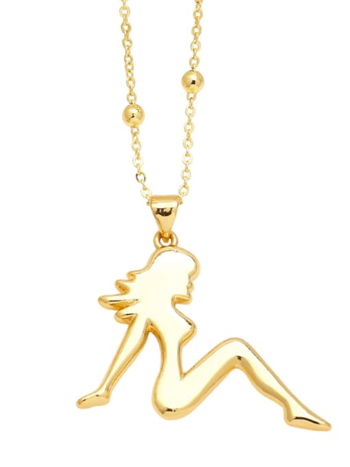 CC Brass Cubic Zirconia Girl Trend Necklace 3
