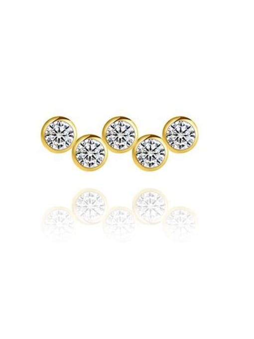JYTZ 026 (earrings 18K gold) 925 Sterling Silver Rhinestone Geometric Minimalist Necklace