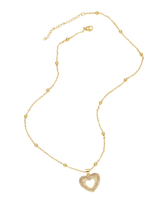 CC Brass Cubic Zirconia  Vintage Heart Pendant Necklace 3