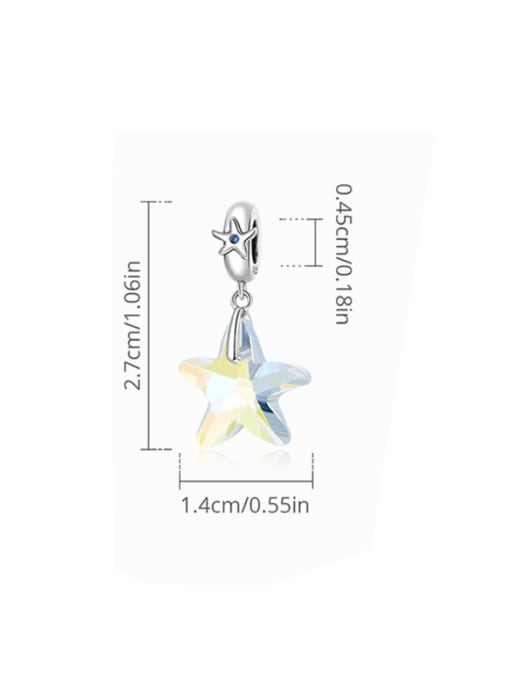 Jare 925 Sterling Silver Glass beads Minimalist Star Pendant 2