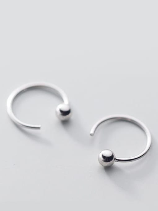 Smooth Bead Silver Large 11mm 925 Sterling Silver Smooth Geometric Minimalist Stud Earring