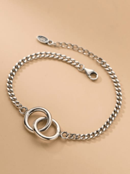Rosh 925 Sterling Silver Geometric Vintage Link Bracelet 1