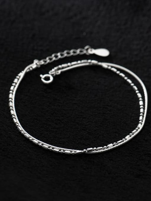 Rosh 925 Sterling Silver Irregular Minimalist Strand Bracelet 0