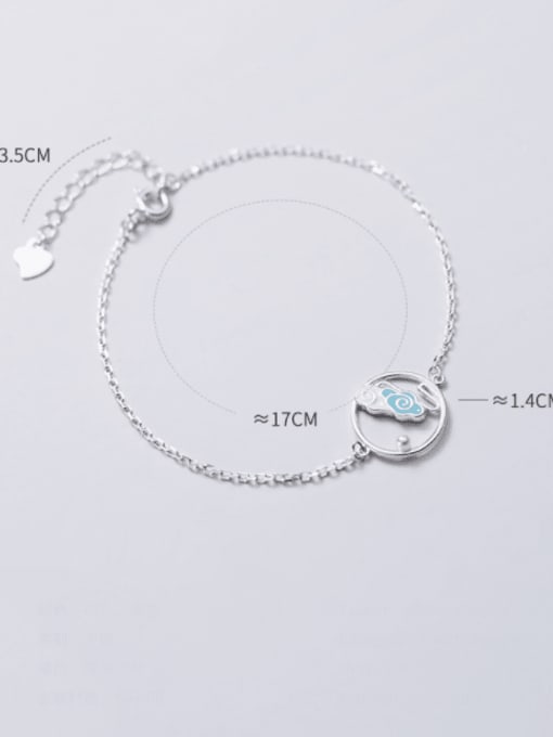 Rosh 925 Sterling Silver Enamel Cloud Minimalist Link Bracelet 4