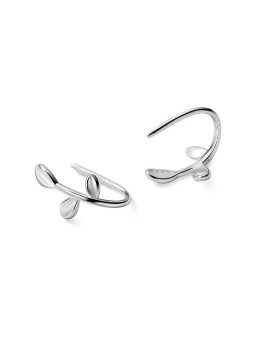 pair clover 925 Sterling Silver Leaf Cute Stud Earring
