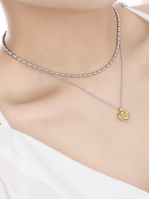 DAKA 925 Sterling Silver Heart Minimalist Necklace 2