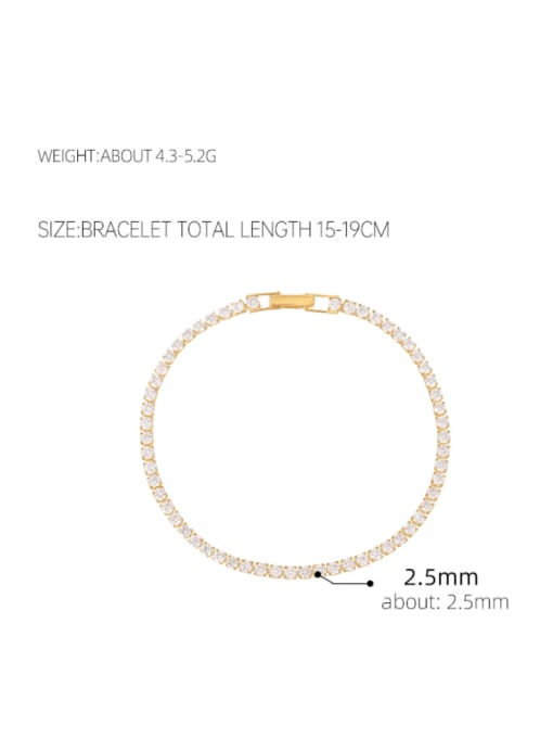 BeiFei Minimalism Silver 925 Sterling Silver Cubic Zirconia Geometric Dainty Link Bracelet 2