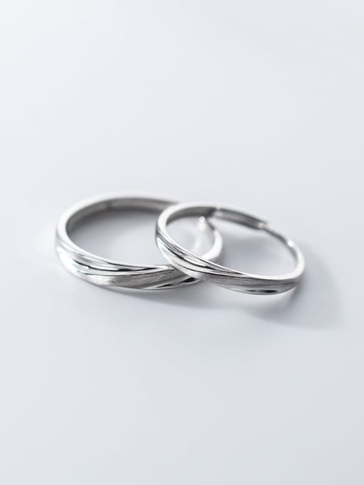 Rosh 925 Sterling Silver Round Minimalist Couple Ring 3