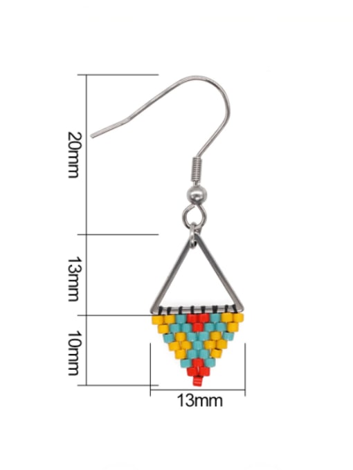 Roxi Miyuki Millet Bead Multi Color Triangle Bohemia Pure handmade Weave Earring 3