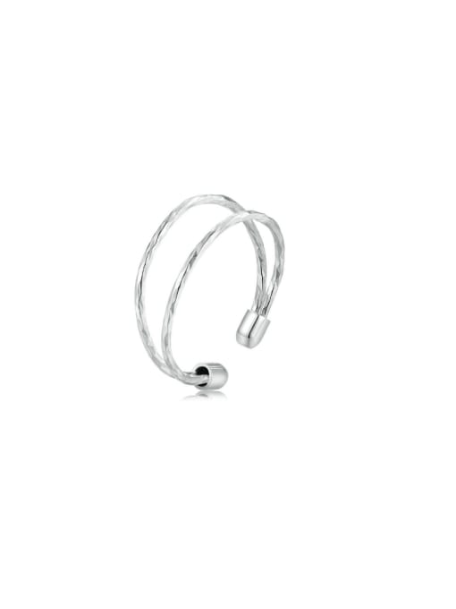 Jare 925 Sterling Silver Geometric Minimalist Stackable Ring 0