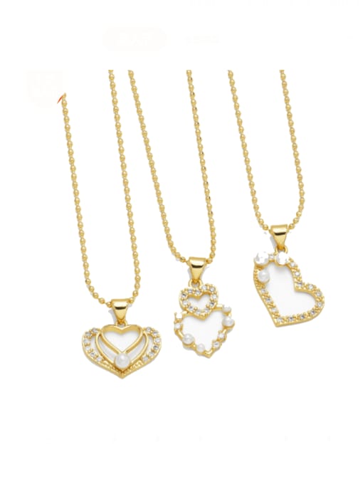 CC Brass Cubic Zirconia Heart Trend Necklace 0