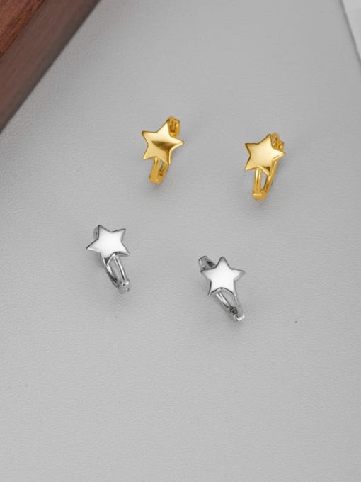 XBOX 925 Sterling Silver Pentagram Minimalist Huggie Earring 2