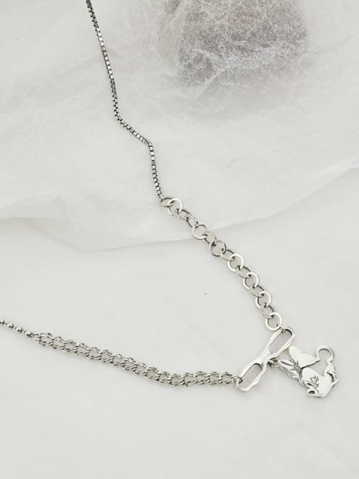 SHUI Vintage Sterling Silver With Platinum Plated Cute Mickey Mouse Necklaces 3