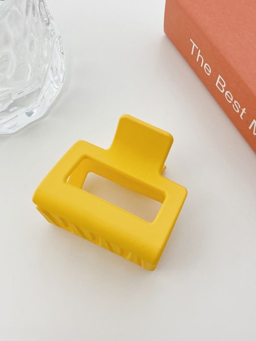 Lemon yellow square grip Alloy Resin Trend Geometric  Jaw Hair Claw