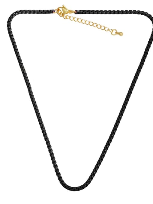 black Brass Enamel Irregular Minimalist Necklace