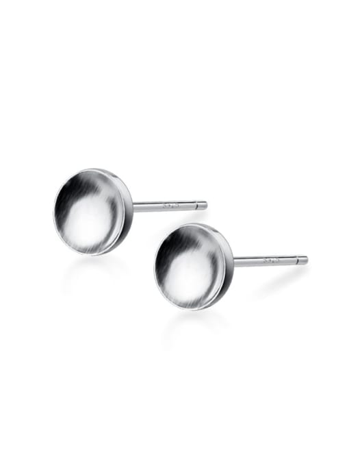 Rosh 925 Sterling Silver Smooth Geometric Minimalist Stud Earring 0