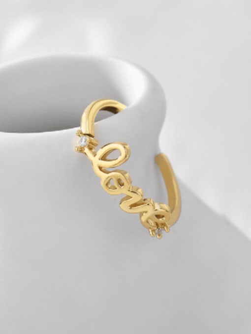 CHARME Brass Letter Minimalist Band Ring 2