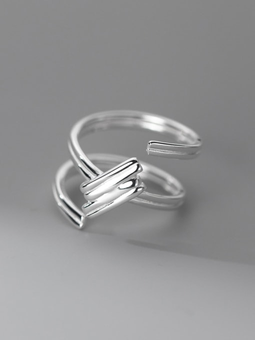 Rosh 925 Sterling Silver Irregular Minimalist Stackable Ring