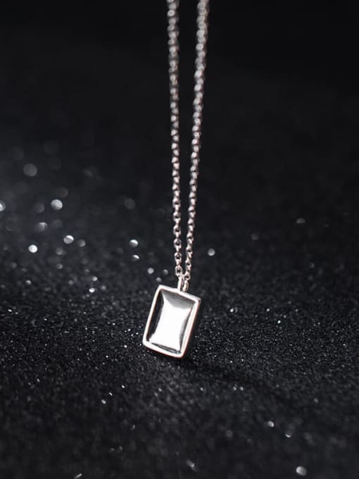 Rosh 925 Sterling Silver Smooth Geometric Minimalist Necklace 1
