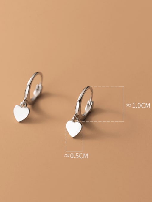 Rosh 925 Sterling Silver Heart Minimalist Huggie Earring 4